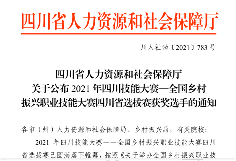 职业技能大赛再显身手 ——广元职高在全国乡村振兴职业技能大赛四川省选拔赛中喜获佳绩
